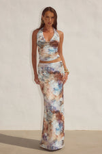 Load image into Gallery viewer, Lotus Low Waist Maxi Skirt - Zarla Choc
