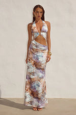 Load image into Gallery viewer, Lumia Halter Cutout Maxi Dress - Zarla Choc
