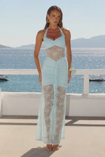 Load image into Gallery viewer, Annika Halter Lace Maxi Dress - Ice Blue
