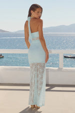 Load image into Gallery viewer, Annika Halter Lace Maxi Dress - Ice Blue
