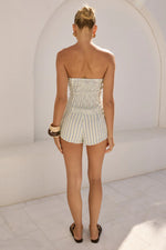 Load image into Gallery viewer, Rhiannon Strapless Shirred Back Top - Mila White
