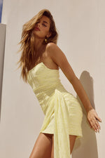Load image into Gallery viewer, Lacey Mini Dress - Lemon
