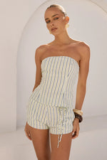 Load image into Gallery viewer, Rhiannon Strapless Shirred Back Top - Mila White
