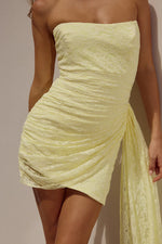 Load image into Gallery viewer, Lacey Mini Dress - Lemon
