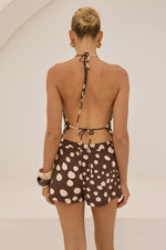 Load image into Gallery viewer, Corey Beaded Halter Cowl Top - Salma Spots
