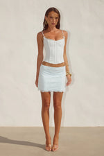 Load image into Gallery viewer, Valerie Lace Mini Skirt - Ice Blue

