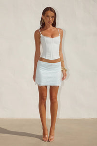 Valerie Lace Mini Skirt - Ice Blue