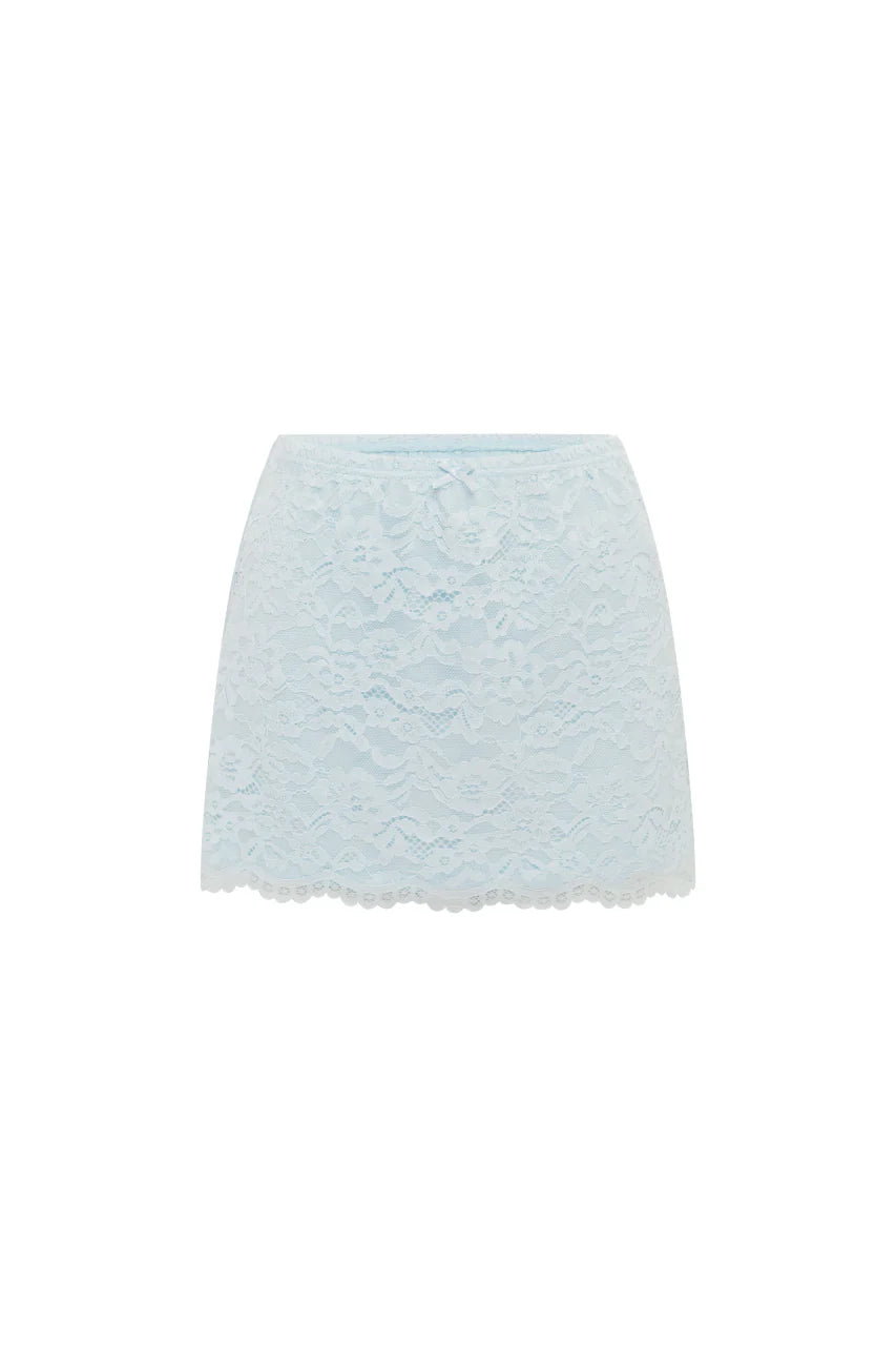 Valerie Lace Mini Skirt - Ice Blue