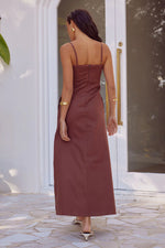 Load image into Gallery viewer, Eldora Long Midi Dress - Chocolate
