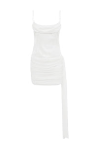 Seanna Ruched Sequin Mini Dress - Off White
