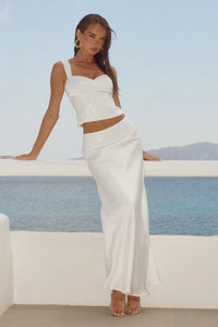 Medina Low Waist Maxi Skirt - Off White