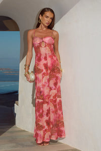 Tisha Sheer Maxi Dress - Moana Pink