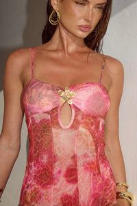 Tisha Sheer Maxi Dress - Moana Pink