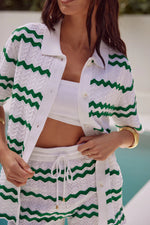 Load image into Gallery viewer, Caprice Top - White/Green
