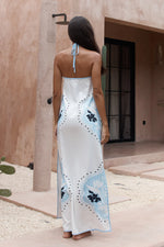 Load image into Gallery viewer, Western Maxi Dress - White/Blue
