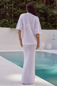 Stella Knit Maxi Skirt - White