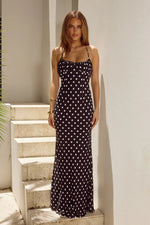 Load image into Gallery viewer, Monet Maxi Dress - Black Polka

