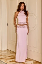 Load image into Gallery viewer, Claudia Lace Waistband Maxi Skirt - Pink
