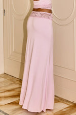 Load image into Gallery viewer, Claudia Lace Waistband Maxi Skirt - Pink
