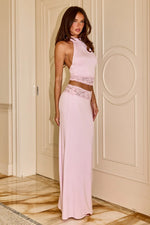 Load image into Gallery viewer, Claudia Lace Waistband Maxi Skirt - Pink
