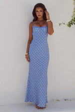 Load image into Gallery viewer, Monet Maxi Dress - Periwinkle/Lemon Polka
