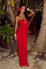 Load image into Gallery viewer, Maria Strapless Maxi Dress - Red
