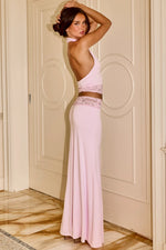 Load image into Gallery viewer, Claudia Lace Waistband Maxi Skirt - Pink
