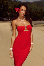 Load image into Gallery viewer, Maria Strapless Maxi Dress - Red
