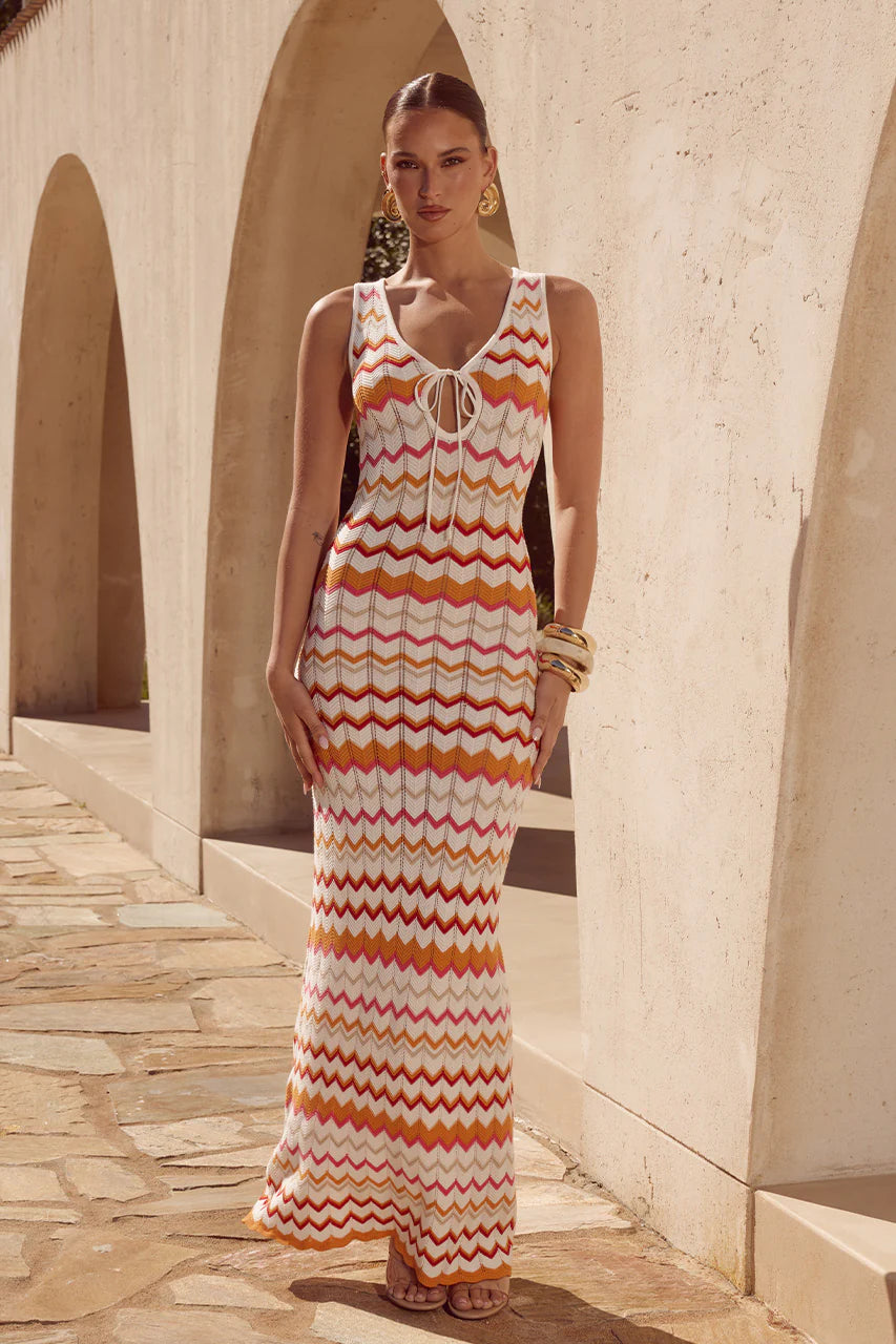 Andrea Maxi Dress - Orange Multi