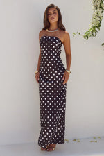 Load image into Gallery viewer, Celeste Strapless Maxi Dress - Black/White Polka
