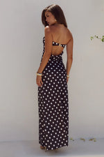 Load image into Gallery viewer, Celeste Strapless Maxi Dress - Black/White Polka
