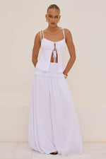 Load image into Gallery viewer, Maree Shirred Drop Waist Maxi Skirt - White
