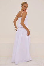 Load image into Gallery viewer, Maree Shirred Drop Waist Maxi Skirt - White
