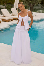 Load image into Gallery viewer, Maree Shirred Drop Waist Maxi Skirt - White
