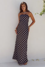 Load image into Gallery viewer, Celeste Strapless Maxi Dress - Black/White Polka
