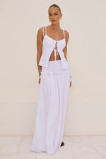 Load image into Gallery viewer, Maree Shirred Drop Waist Maxi Skirt - White
