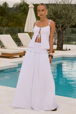 Load image into Gallery viewer, Maree Shirred Drop Waist Maxi Skirt - White
