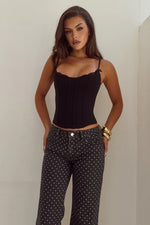 Load image into Gallery viewer, Valerie Lace Trim Bustier - Black
