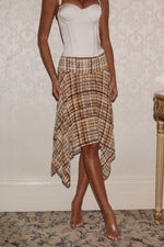 Load image into Gallery viewer, Asha Handkerchief Midi Skirt - Vinnie Brown
