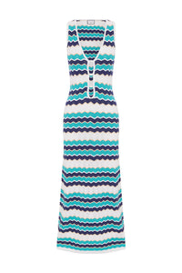 Hubert Midi Dress - Blue Multi