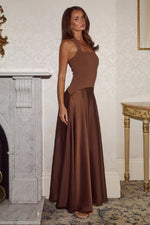 Load image into Gallery viewer, Odina Square Neck Maxi Dress - Chocolate
