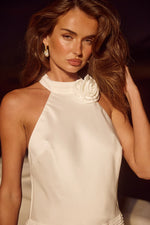 Load image into Gallery viewer, Laurel High Neck Layered Mini Dress - White
