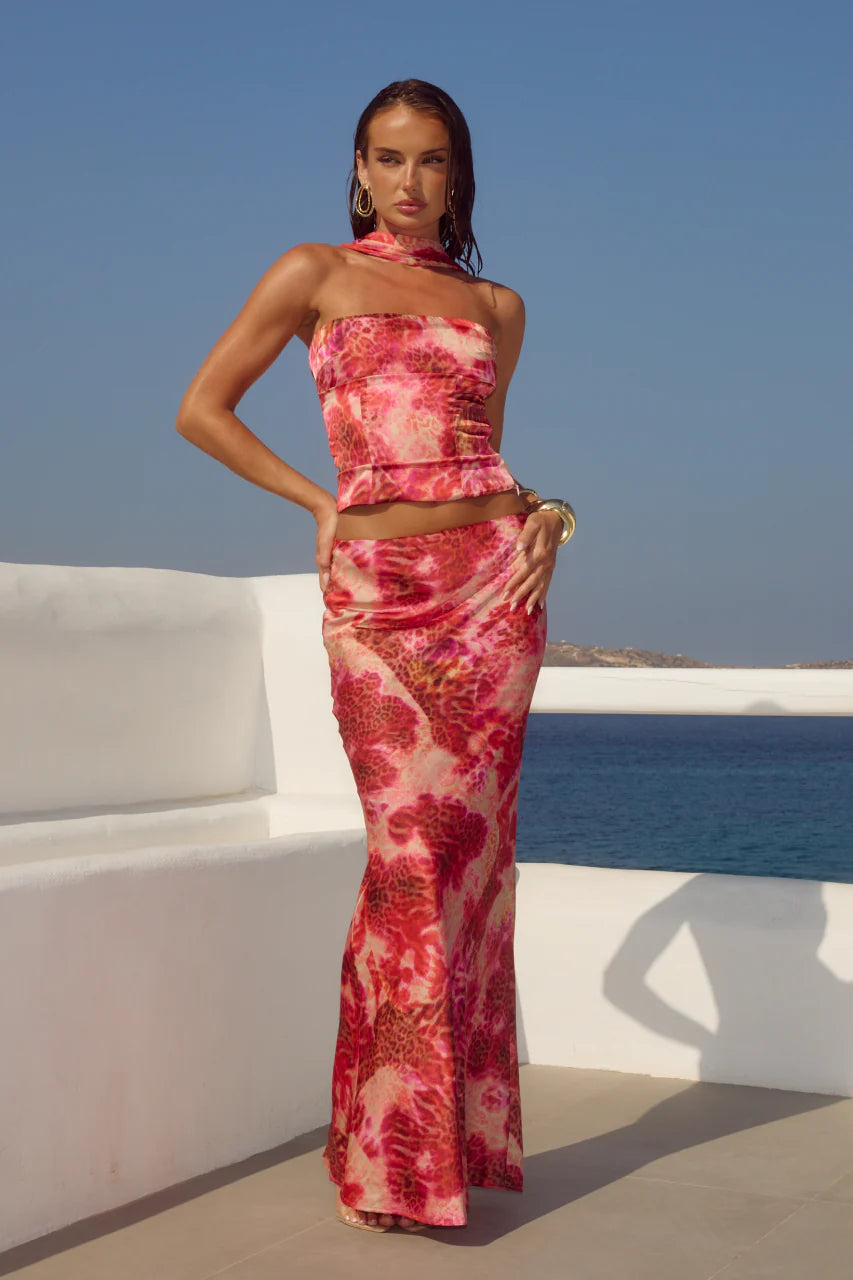 Verity Reverse Halter Neck Top - Moana Pink