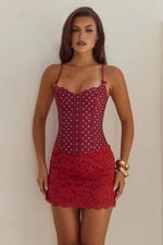 Load image into Gallery viewer, Valerie Lace Mini Skirt - Wine
