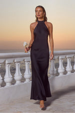 Load image into Gallery viewer, Arabelle High Neck Maxi Dress - Noir
