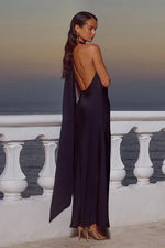 Load image into Gallery viewer, Arabelle High Neck Maxi Dress - Noir
