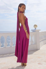 Load image into Gallery viewer, Arabelle High Neck Maxi Dress - Plum
