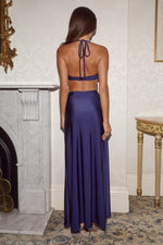 Load image into Gallery viewer, Imogen Halter Cowl Maxi Dress - Navy
