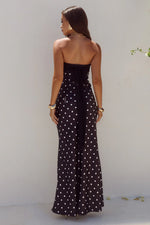 Load image into Gallery viewer, Kadie Off Shoulder Maxi Dress - Black/White Polka
