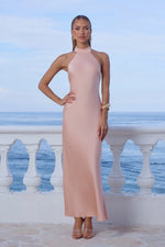 Load image into Gallery viewer, Arabelle High Neck Maxi Dress - Peach
